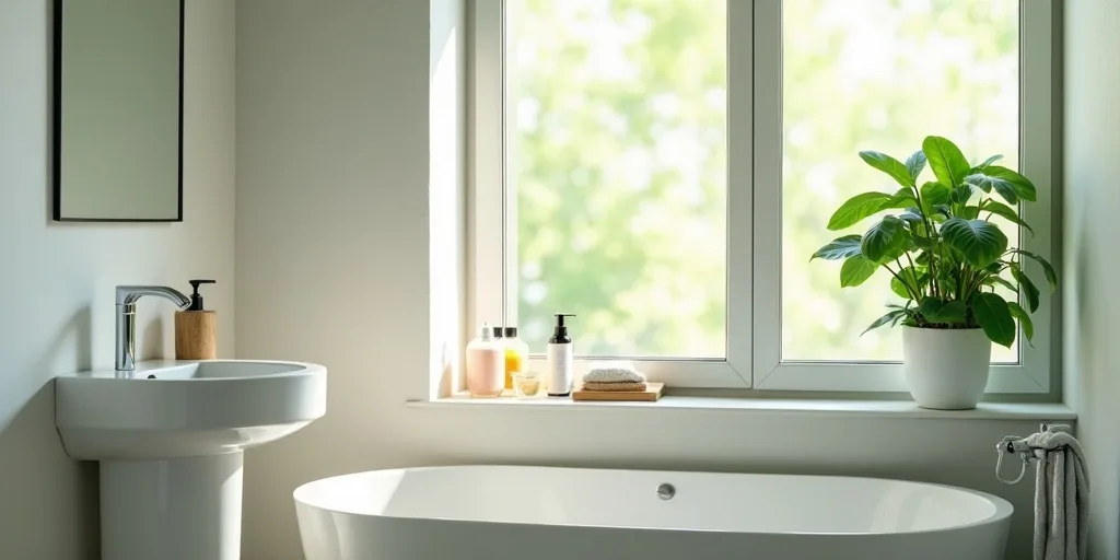 Salle bain &eacute;cologique nettoyage naturel anti-calcaire bicarbonate produits verts hygi&egrave;ne