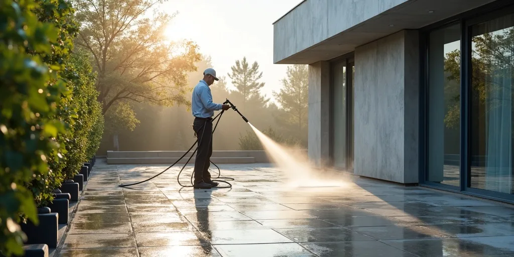 Nettoyage terrasses et fa&ccedil;ades