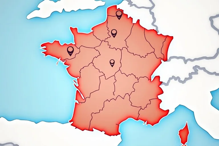 Carte des zones d'intervention sinistre en France - Couverture nationale