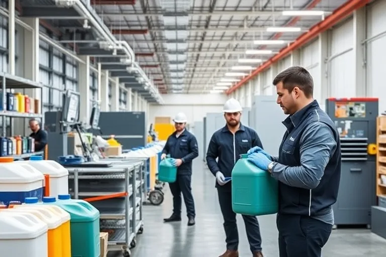 Installations industrielles avec entrep&ocirc;ts et espaces de production propres