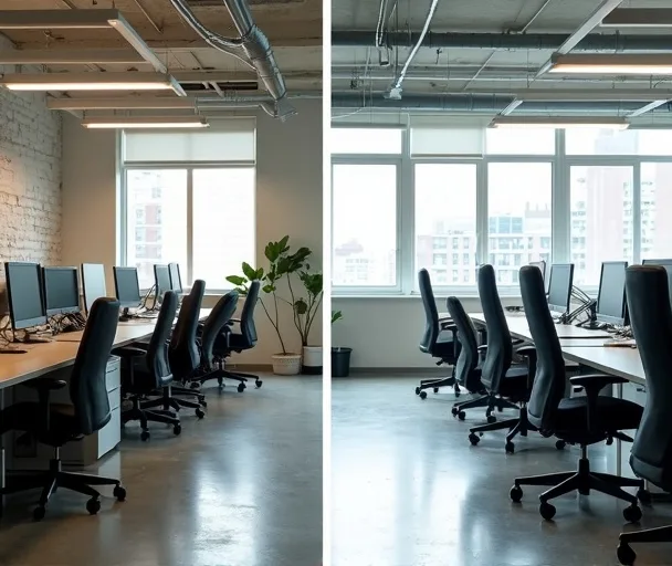 Transformation avant/apr&egrave;s d'un bureau gr&acirc;ce au nettoyage professionnel