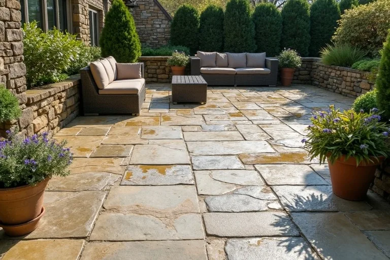 &Eacute;tude de cas : restauration complexe terrasse pierre 200m&sup2;