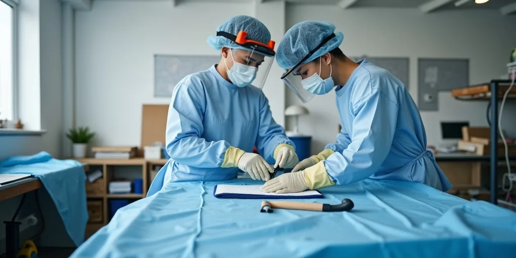 Pr&eacute;paration et protection des zones de travail