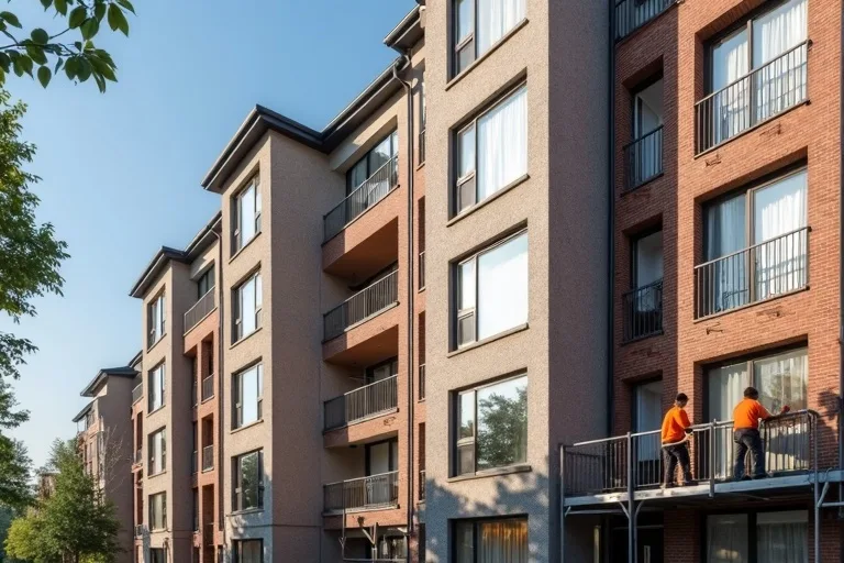 Service professionnel de nettoyage fa&ccedil;ades avec &eacute;quipement sp&eacute;cialis&eacute;